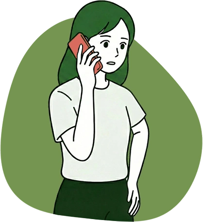 札幌松井こころ相談室 電話予約をする女性